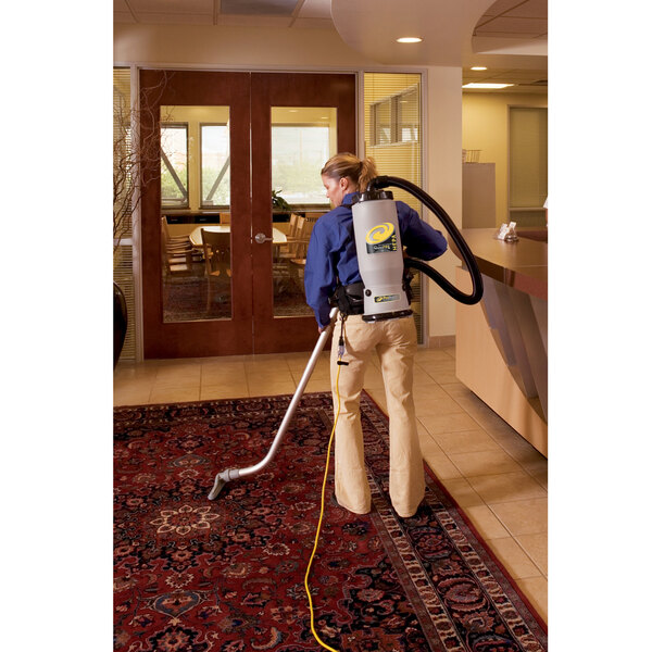 ProTeam 105733 6 Qt. QuietPro BP HEPA Backpack Vacuum with 100078 Floor Tool Kit A and HEPA Filtration System - 120V