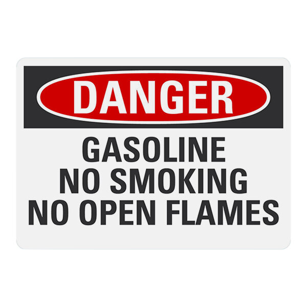 Lavex 10" x 7" NonReflective Adhesive Vinyl "Danger / Gasoline / No