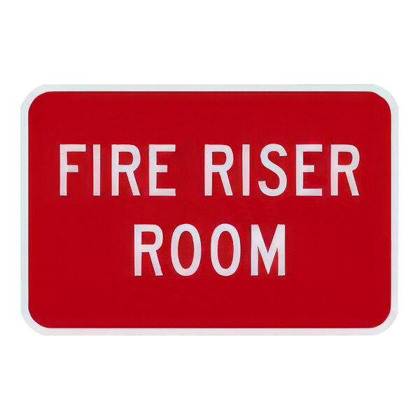 Lavex 18" x 12" Diamond-Grade Reflective Aluminum "Fire Riser Room" Safety Sign