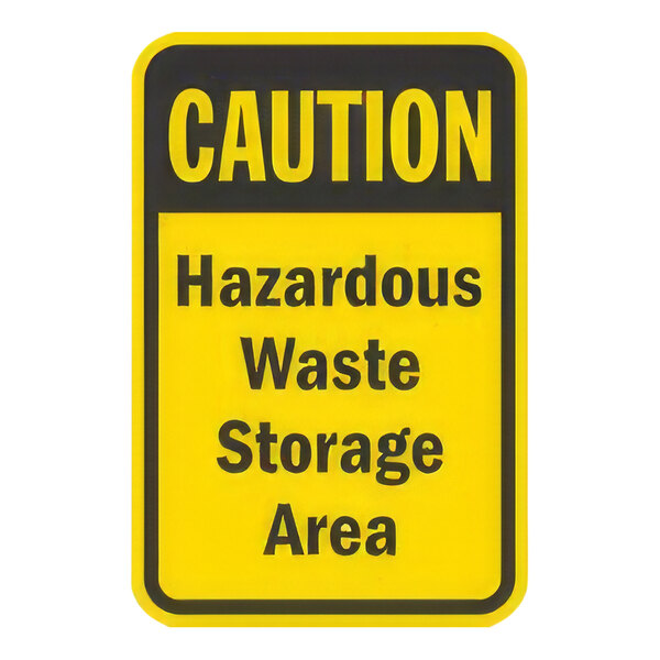 Lavex 18" x 12" High-Intensity Prismatic Reflective Aluminum "Caution / Hazardous Waste Storage Area" Safety Sign