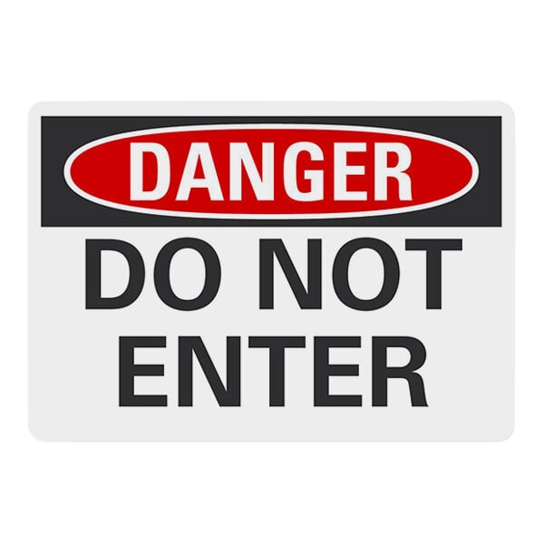Lavex 14" x 10" Engineer-Grade Reflective Aluminum "Danger / Do Not Enter" Safety Sign