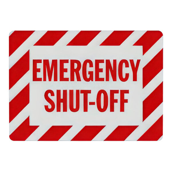 Lavex 10" x 7" Non-Reflective Aluminum "Emergency Shut-Off" Safety Sign