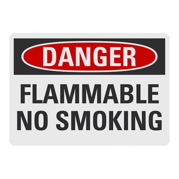 Lavex 14" x 10" Non-Reflective Aluminum "Danger / Flammable / No Smoking" Safety Sign
