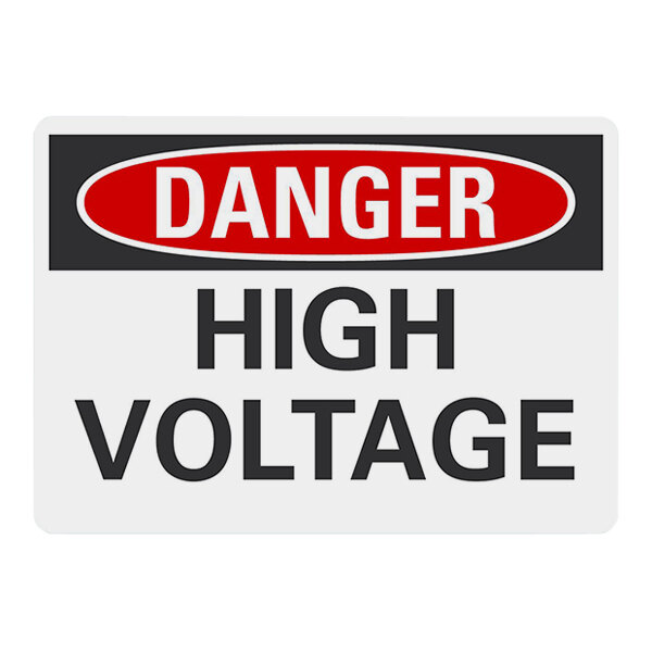Lavex 14" x 10" Non-Reflective Plastic "Danger / High Voltage" Safety Sign