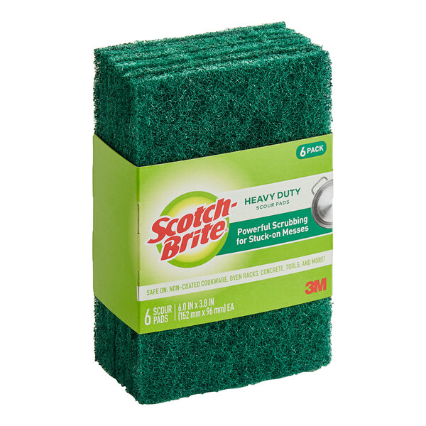 3M ScotchBrite™ 70005237956 6" x 3 7/8" x 1/4" HeavyDuty Scouring Pad