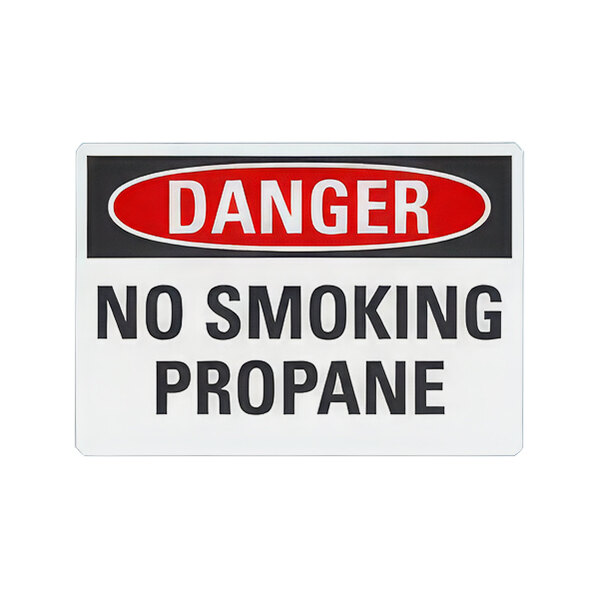 Lavex 14" x 10" Non-Reflective Aluminum "Danger / No Smoking / Propane" Safety Sign