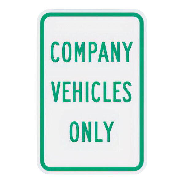 Lavex 18" x 12" High-Intensity Prismatic Reflective Aluminum "Company Vehicles Only" Safety Sign