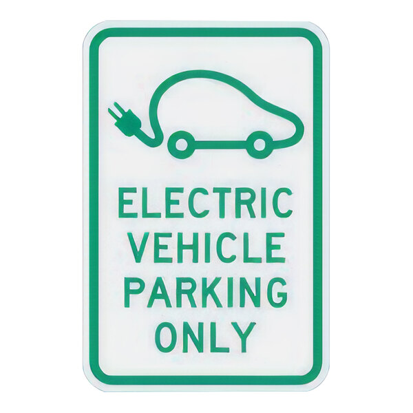 Lavex 18" x 12" Engineer-Grade Reflective Aluminum "Electric Vehicle Parking Only" Safety Sign