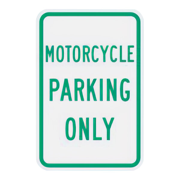 Lavex 18" x 12" Engineer-Grade Reflective Aluminum "Motorcycle Parking Only" Safety Sign