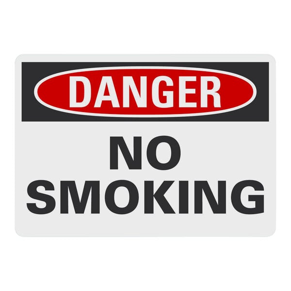 Lavex 14" x 10" Engineer-Grade Reflective Aluminum "Danger / No Smoking" Safety Sign