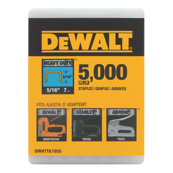 DeWalt 5/16" Heavy-Duty Staples with Reusable Plastic Case - 5000/Pack