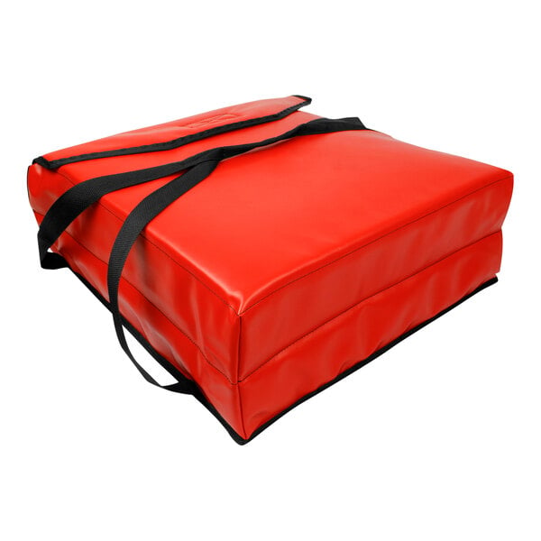 Sterno 19" x 19" x 7" Large Red Vinyl Insulated Pizza Carrier 95226-530000