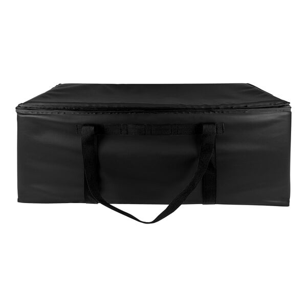 Sterno 36" x 18 1/2" x 14" Extra-Large Black Vinyl Insulated Pizza Carrier 93822-300000