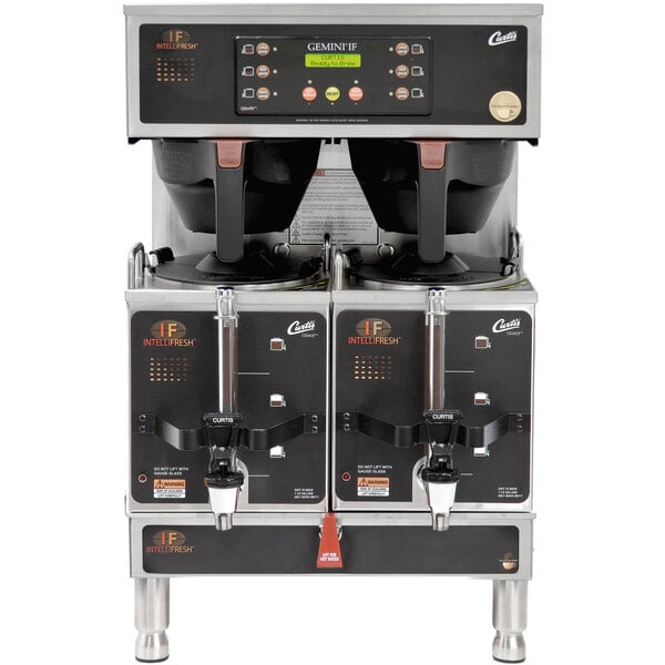 Curtis G4GEMTIF10B1000 Gemini Stainless Steel Twin Satellite Coffee Brewer with IntelliFresh - 220V