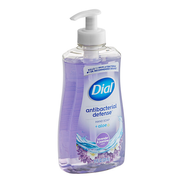 Dial Antibacterial Defense DIA20934 11 fl. oz. Lavender & Jasmine Liquid Hand Soap - 12/Case
