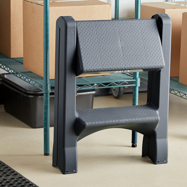 Black Step Stool, 8.1x7.7x6.3 Inch Small Foot Stool With Non- Base