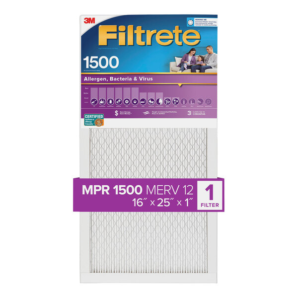 3M Filtrete 16 X 25 X 1 MPR 1500 High Performance Allergen Bacteria 3m-filtrete-16-x-25-x-1-mpr-1500-high-performance-allergen-bacteria