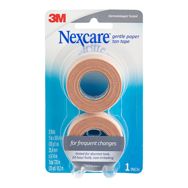 3M Nexcare™ 1" x 10 Yards Tan Gentle Paper First Aid Tape 2/Pack