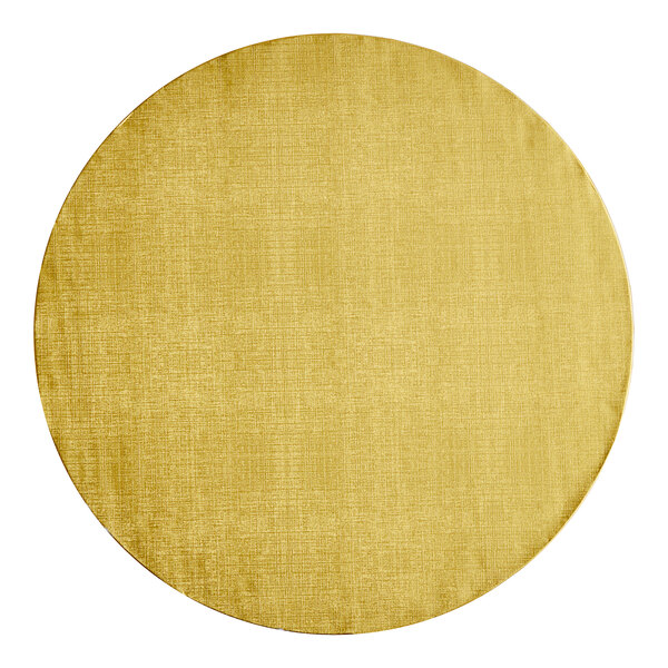 A Baker's Lane round gold cake drum.