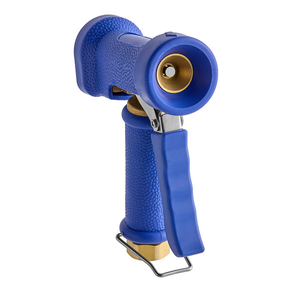 A blue and gold Regency heavy-duty adaptor for water spray nozzles.