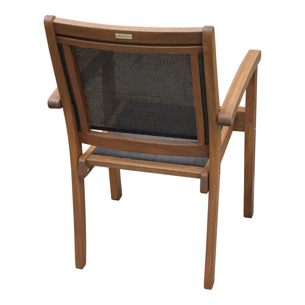 Outdoor Interiors Eucalyptus Stackable Arm Chair