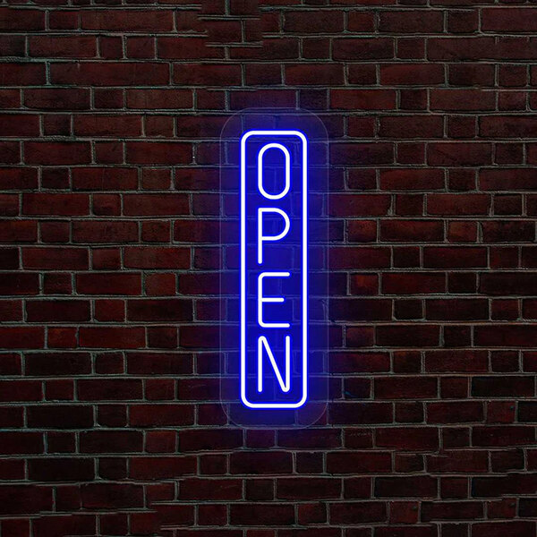 Crazy Neon 28 1/2" x 9 1/2" Blue LED Vertical "Open" Sign CNUS010332