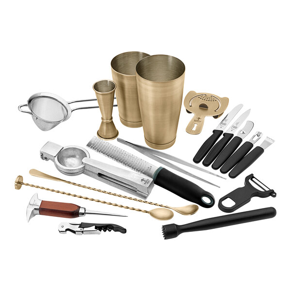Barfly® Deluxe 19Piece Antique Gold Cocktail Kit M37102ANG