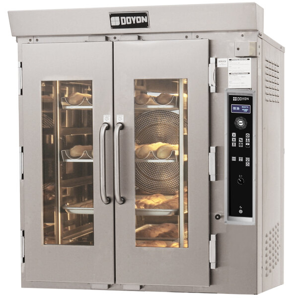 A Doyon Jet Air natural gas bakery convection oven with a door open.