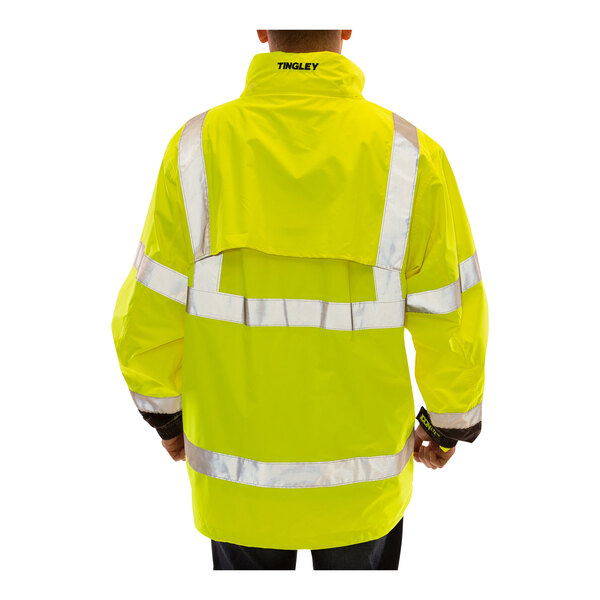 Tingley Icon LTE Type R Class 3 HiVis Lime Jacket with Black Panels