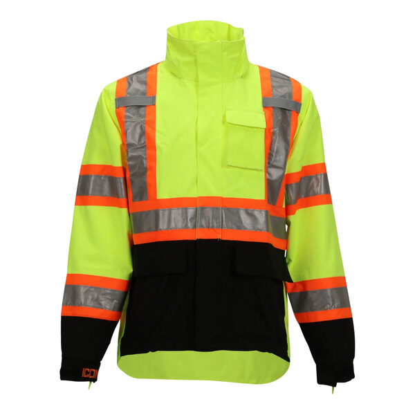 Tingley Icon Type R Class 3 XBack HiVis Lime Jacket with Black Panels