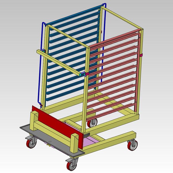 Alto-Shaam UN-27968 Roll-In Pan Cart Trolley for 12.20MW, 12.20W, 12-20es, and QC-50 Models - Holds 70 Plates