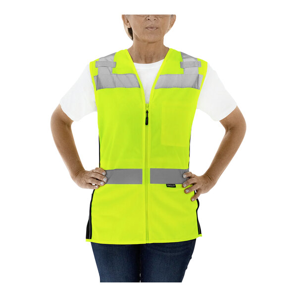 Tingley Type R Class 2 HiVis Lime Women's Mesh Safety Vest V73732.2X3X 2X / 3X