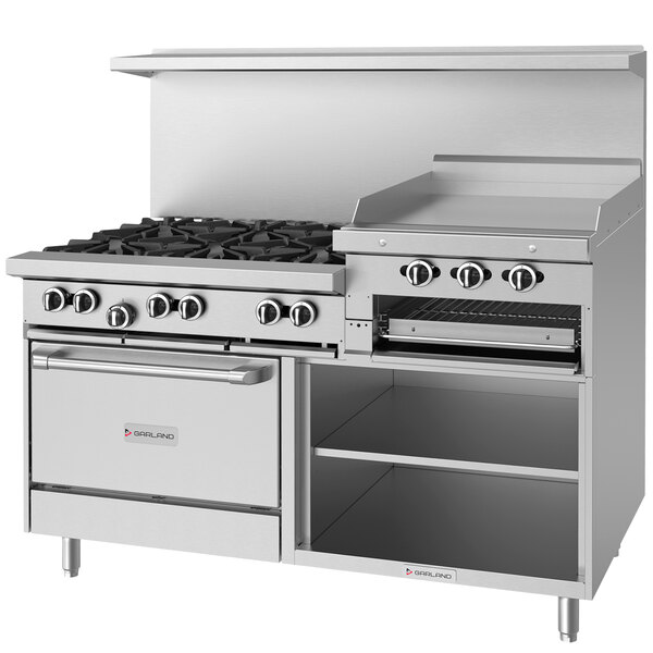 6 burner range with 24 griddle and double oven