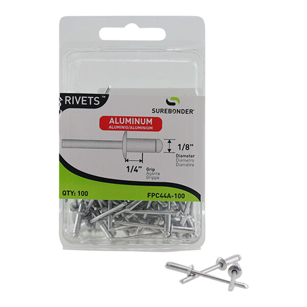 Surebonder 1/8" x 1/4" Light-Duty Aluminum Rivet 100-Count FPC44A-100 ...