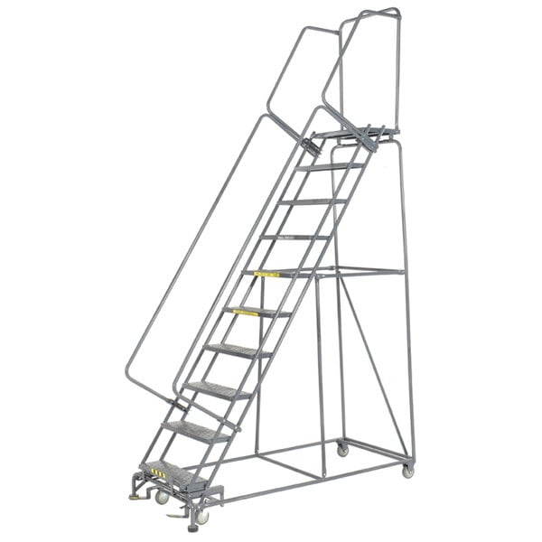 Ballymore M-2000 Series 12-Step Gray Steel Rolling Safety Ladder with ...