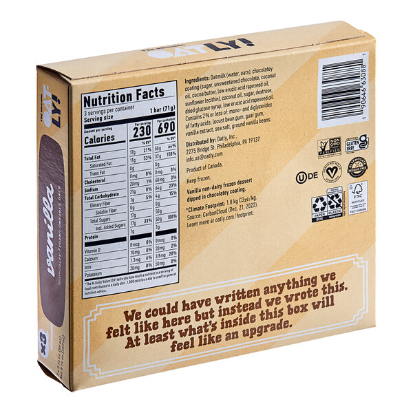 Oatly PlantBased ChocolateDipped Vanilla Oat Milk Ice Cream Bar 3 oz