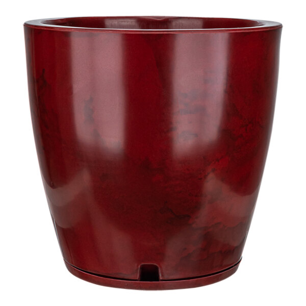 Floridis Amsterdam 18 1/8" x 17 3/4" Round Red Marble Indoor / Outdoor Planter