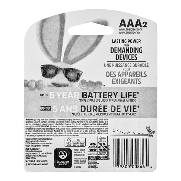 Energizer Recharge Power Plus AAA NiMH Rechargeable Batteries NH12BP-2 ...