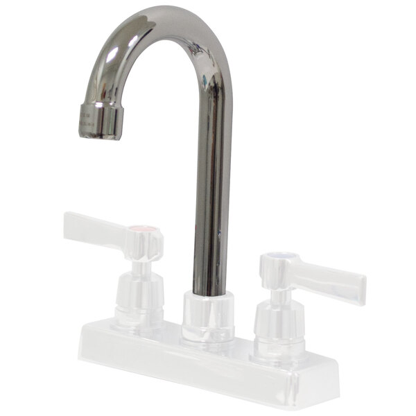 A chrome faucet spout for Advance Tabco K-52 and K-59 faucets.