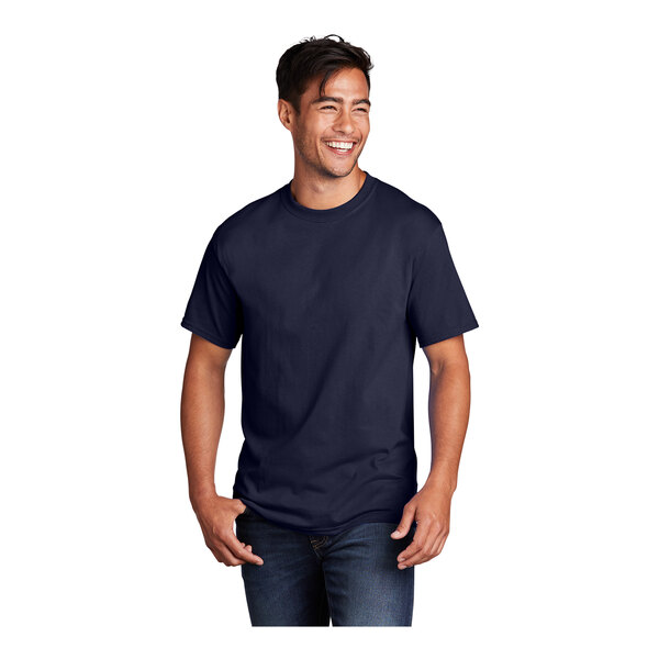 Port & Company® PC54 Unisex True Navy Short Sleeve TShirt Cotton 6X