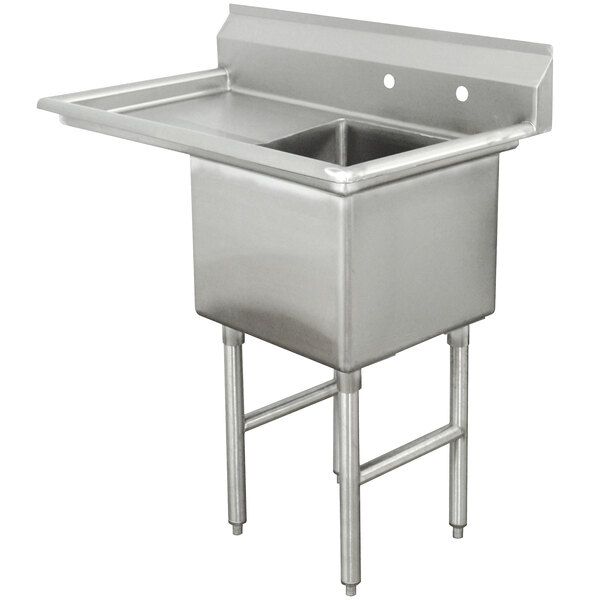 Advance Tabco FC-1-2424-18 One Compartment Stainless Steel Commercial Sink with One Drainboard - 45"