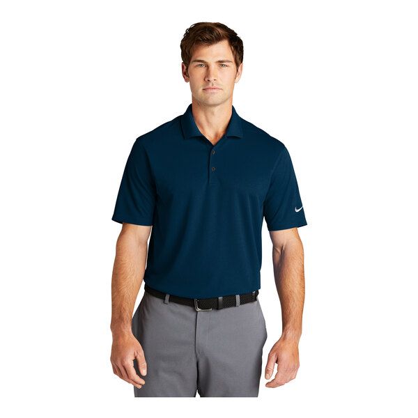 Nike NKDC1963 Unisex Customizable Navy Short Sleeve Dri-FIT Micro