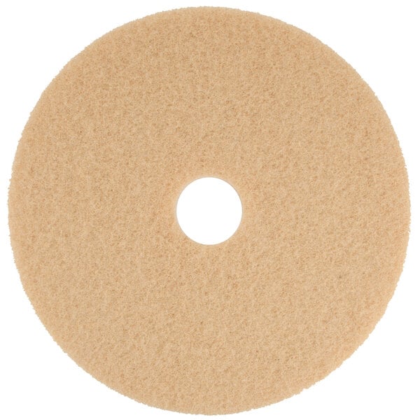 Scrubble by ACS 34-19 19" Tan Buffing Floor Pad - Type 34   - 5/Case