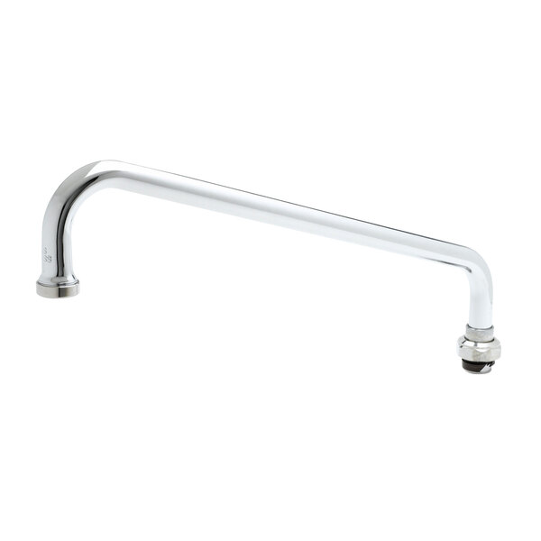 A silver T&S faucet front section with a long white tube.