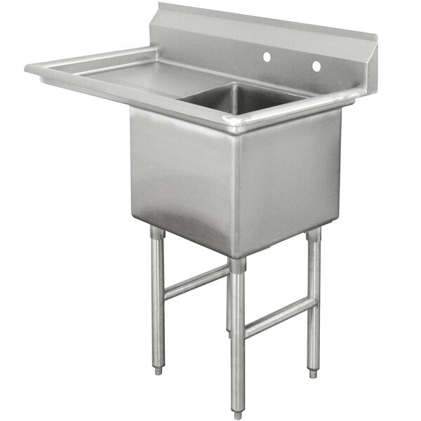 Advance Tabco FC-1-1824-18 One Compartment Stainless Steel Commercial Sink with One Drainboard - 38 1/2"
