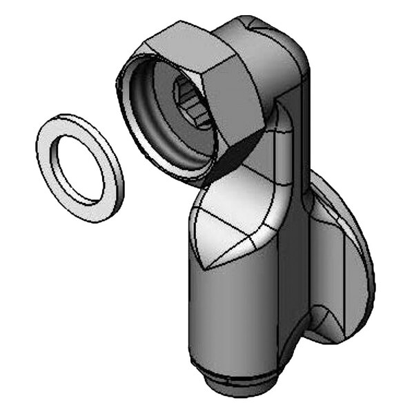 A drawing of a T&S flanged adjustable coupling with 1/2" NPT female connections.