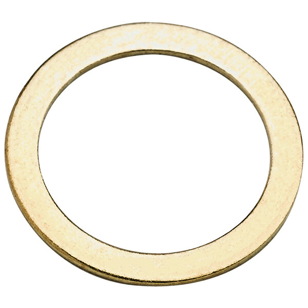 A close up of a metal ring with a white background.