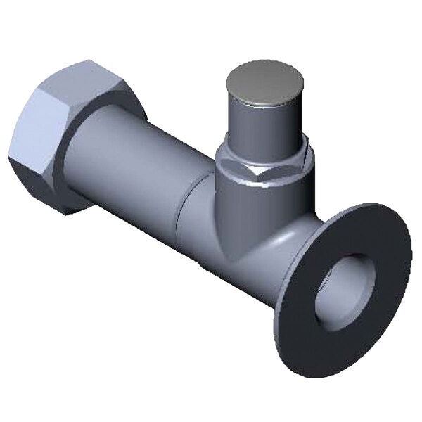 A grey pipe with a T&S coupling and nut.