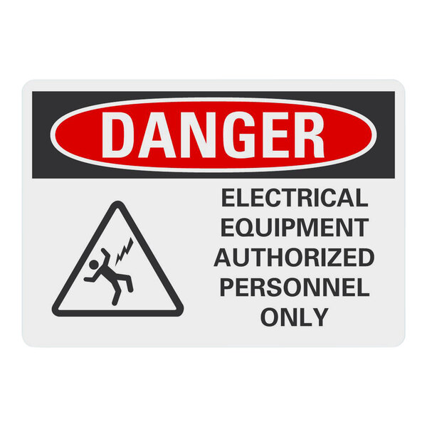 Cartello Pericolo Elettrico VSafety Signs – 300x100mm – Rischio Elettrico, Accesso Vietato – In Plastica Rigida
