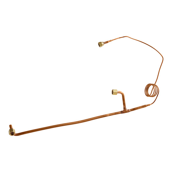 A long brown wire with a copper tube attached to it.